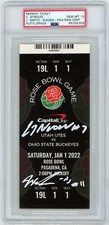 CJ Stroud Jaxon Smith-Njigba Signed Comm. 2022 Rose Bowl Ticket PSA GEM 10 AUTO