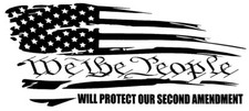 6 Pack We The People Will Protect Our Second Amendment USA White Bumper Sticker