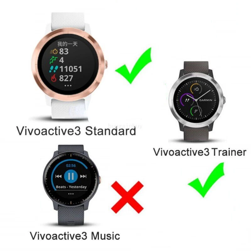 NEW 3 Pack Screen Protector Case All-Around Bumper Cover for Garmin Vivoactive 3 - Image 2 of 4