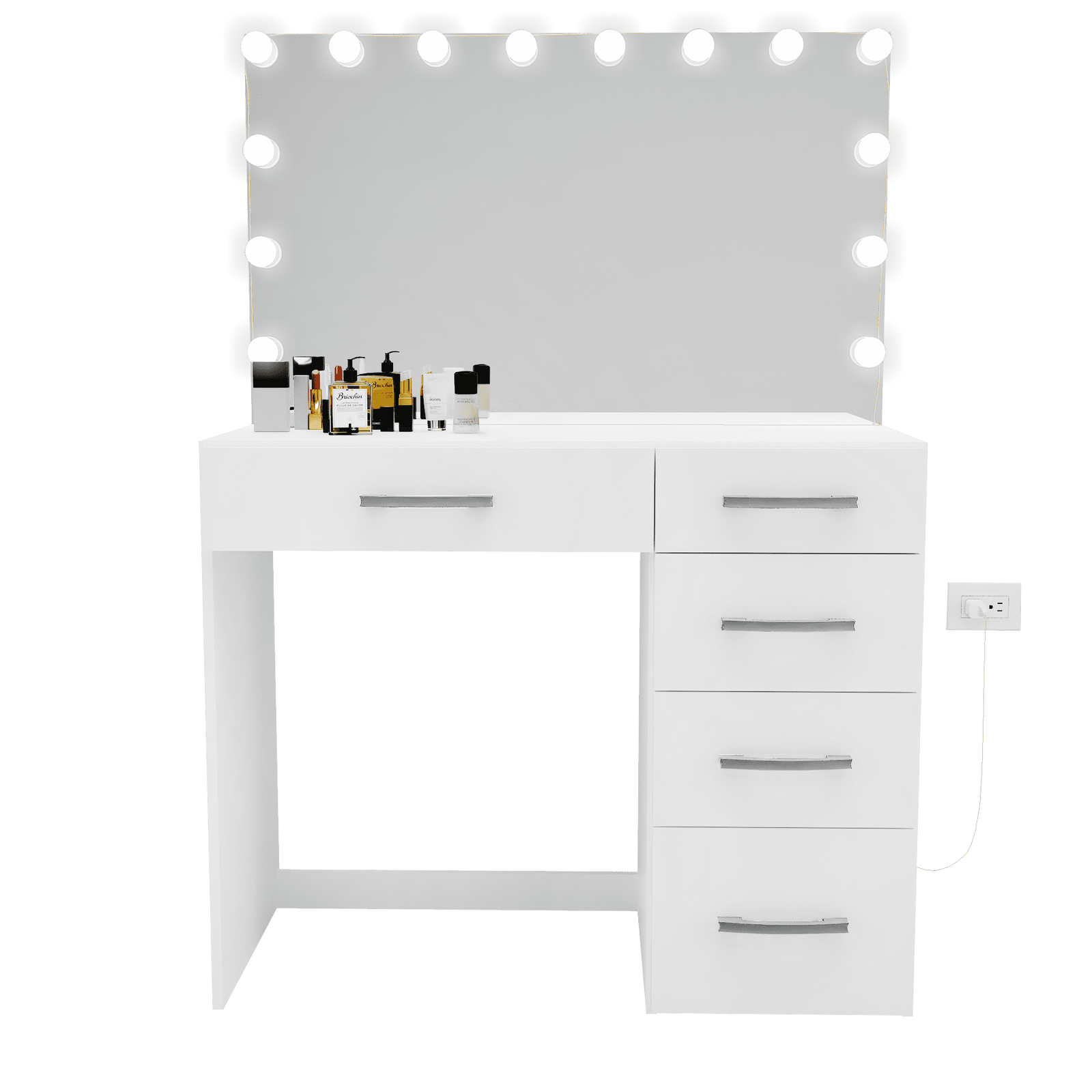 Vanity Table Lighted Mirror Bedroom Large Storage Makeup Tables White