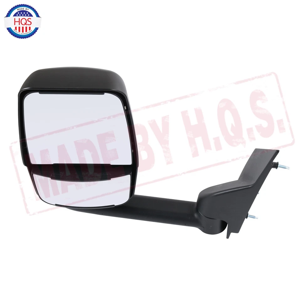 Pair Black Manual Tow Mirrors LH + RH For 2003-2017 Chevy GMC Express Savana Van - Image 2 of 4