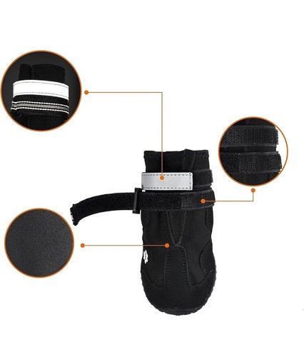 Amazon Basics Waterproof Anti-Slip Reflective Dog Boots, Size 7- 2.8" x 3.2" Lge - Picture 4 of 10