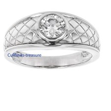 Natural White topaz Gemstone with 925 Sterling Silver Ring for Men's 956