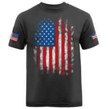 Large Vertical US Flag USA American Pride Patriot Patriotic Graphic T-shirt