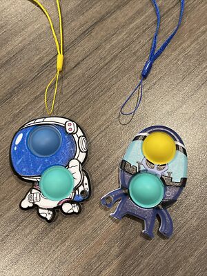 Simple Dimple Fidget Popper Toy - Push Pop Up It Bubble Fidget - Space Set 2pk