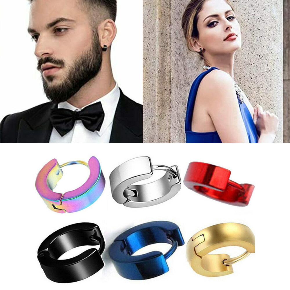 Surgical Steel Hypoallergenic Hinged Snap On Hoop Huggie Earrings