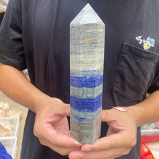 1.4lb Natural Lapis lazuli quartz crystal obelisk point wand aura healing