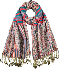 Paisley Pashmina Shawl Wraps for Women Evening Dresses Elegant Soft Rave Scarf F
