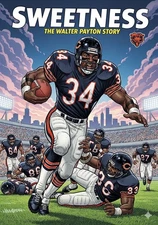 WALTER PAYTON COMIC BOOK METAL SIGN 12X8IN SWEETNESS BEARS 3