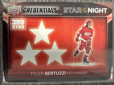 2021-22 Upper Deck Credentials Tyler Bertuzzi #3S-9 3rd Star Of The Night