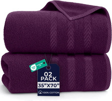 2 Pack Luxury Bath Sheets 35X70, 600 GSM, Soft & Quick Dry 100% Ring Spun Cotton