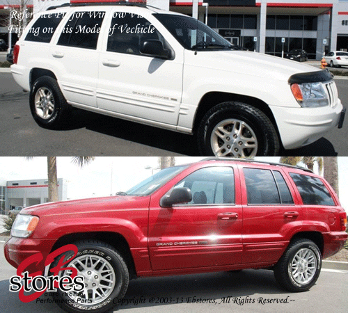 For 1999-2004 Jeep Grand Cherokee Smoke Window Visor Rain Guard 4pcs Set - Picture 8 of 8