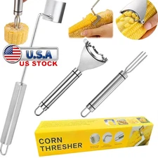 Stainless Steel Corn Cob Peeler Stripper Remover Kitchen Cutter Thresher Tool US