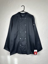 Chef Works Men s Bastille Chef Coat, Black, Medium 678544200127 NWT