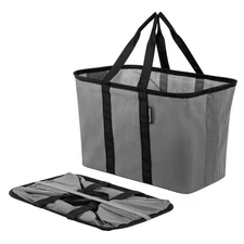 EcoBasket Reusable Grocery Tote - 30L - Pack of 1 - Gray Black - Collapsible ...