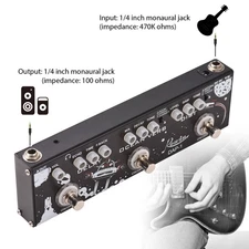 ROWIN 3-in-1 Guitar Multi Effects Pedal Delay/Ocean Verb/Distortion Aluminum