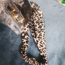 Clip In Silky Straight Dark Brown Hair Extension 20" long  Leopard Headband