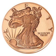 1 oz American Silver Eagle Design .999 Fine Copper Round