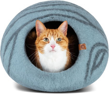 Cat Cave   Premium Felt Cat Bed Enclosure for Indoor Cats, Handmade Merino Wool