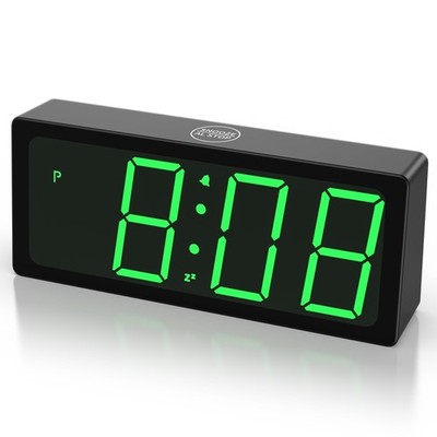 Digital Alarm Clock with Auto Dimmer, Dual Power (Battery or USB), Large LED ...