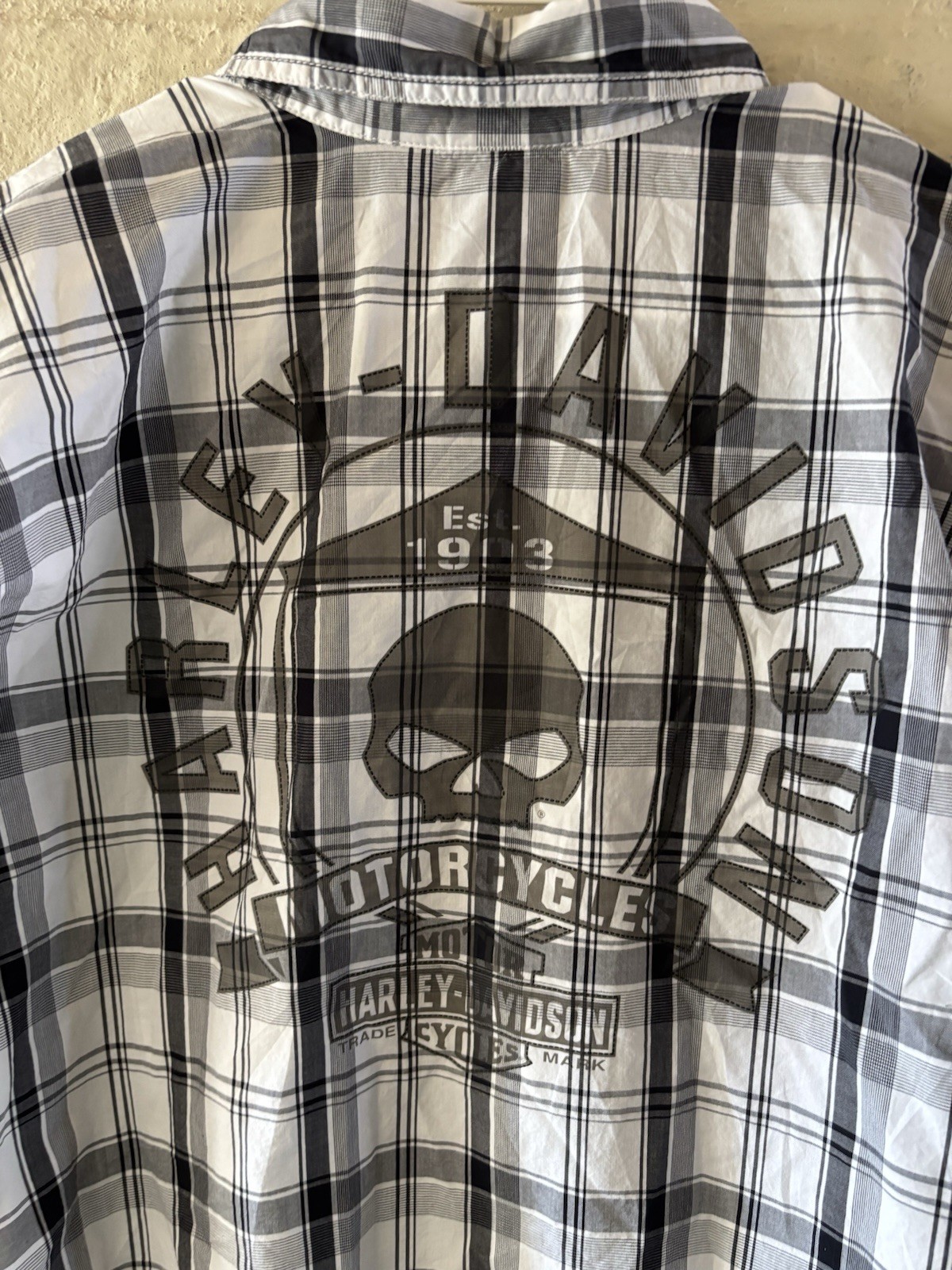 Harley Davidson Plaid Button Down-Large - image 3