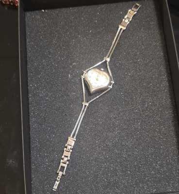 Lusty vintage Heart Rope Women s Heart Quartz Analog Silver Bracelet Watch