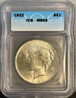 1922 SILVER Peace Dollar ICG MS65 BU GEM - Read
