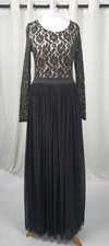Rare London Lace Top Mesh Maxi Dress UK 10 RRP £59 LN062 QQ 05