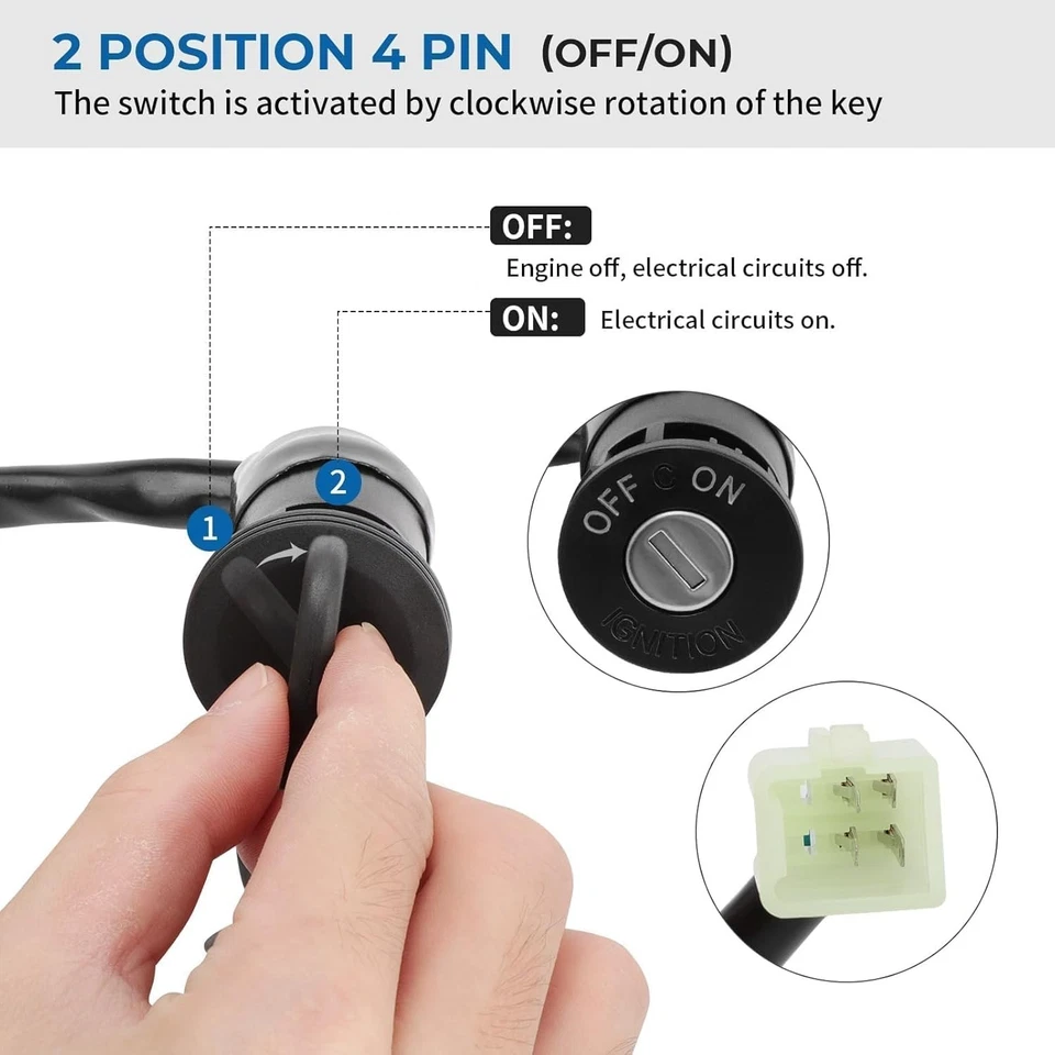 Ignition Key Switch Main Switch for Polaris Outlaw 50 90 110 Sportsman 90 110 Sc - Image 3 of 4