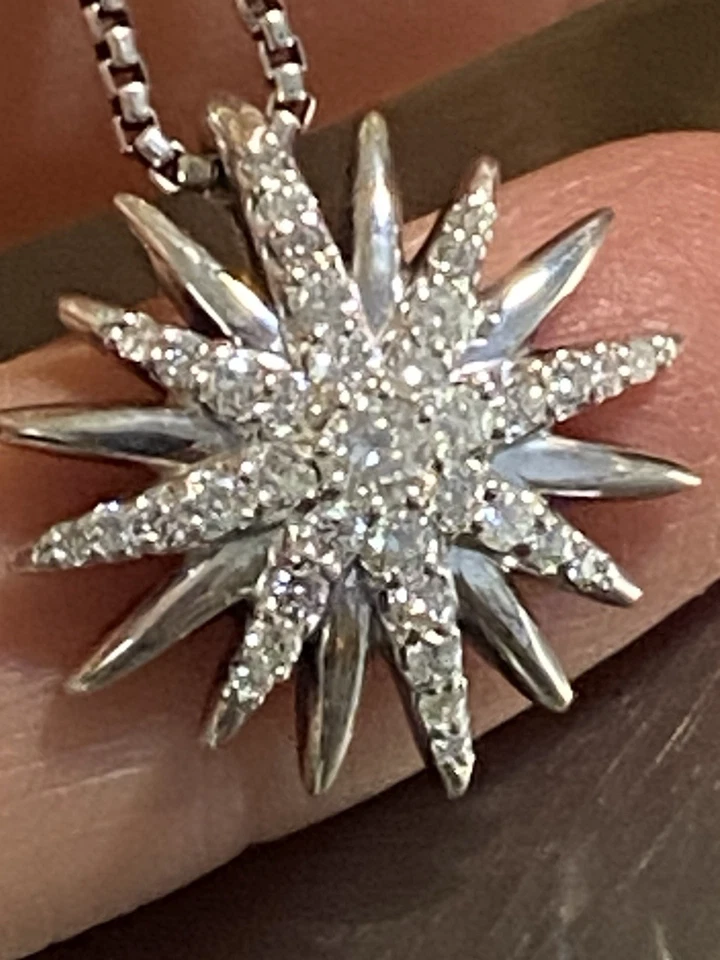 David YURMAN 925 Sterling silver STARBURST pendant Necklace - Image 2 of 4