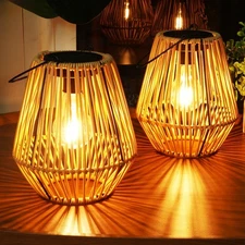 Homemory 2 Pack Solar Lanterns Outdoor Waterproof Hanging Lights, Outside Sol...