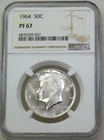 1964 Kennedy Silver Half Dollar NGC PF67 Frosty Cameo Reverse New Holder #F344A
