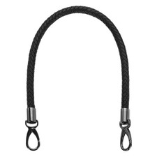 55cm 21.7" Braided Purse Strap PU Leather Black Black Buckle 