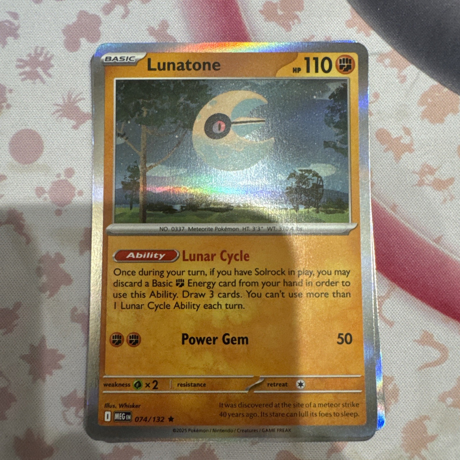 Lunatone 74/132 Pokemon Mega Evolution Holo NM Pokémon TCG Card