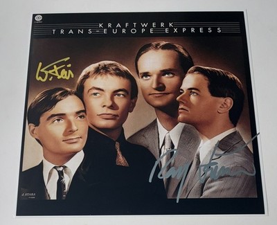 SIGNED RALF HUTTER WOLFGANG FLUR KRAFTWERK 12x12 TRANS-EUROPE EXPRESS PHOTO RARE