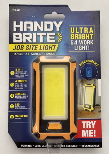Handy Brute Job Site Light Ultra Bright 5in1 Work Light Hangs Attaches Stands