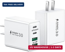 USB C Charger Block, 2Pack 40W 4-Port Type C Fast Charging Block Dual PD Power A
