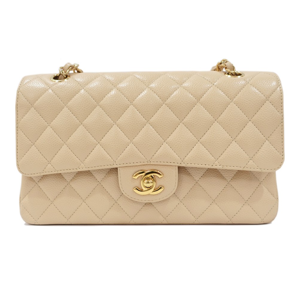 Chanel Matelasse 25 Double Flap Chain Shoulder Bag A01112 Black Caviar Leather