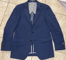 Todd Snyder Blue Linen Cotton Sport Coat Blazer Jacket 38R Made In Canada EUC