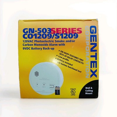 Gentex GN-503 Smoke and Co Alarm 120VAC with 9VDC Battery