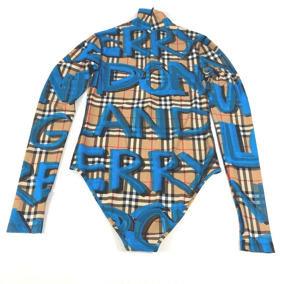 BURBERRY ロゴ Trajes de baño a cuadros Trajes de baño Nailon Beige/azul Foto 2 de 4
