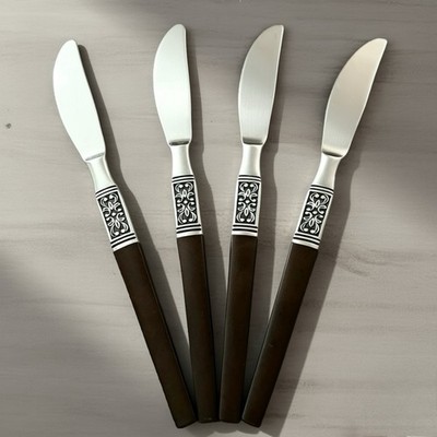 Interpur INR19 Dinner Knives Set Of 4 Stainless Steel MCM Japan Flatware