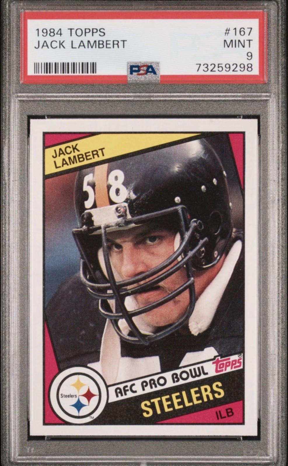 1984 Topps Football - Jack Lambert #167 PSA 9