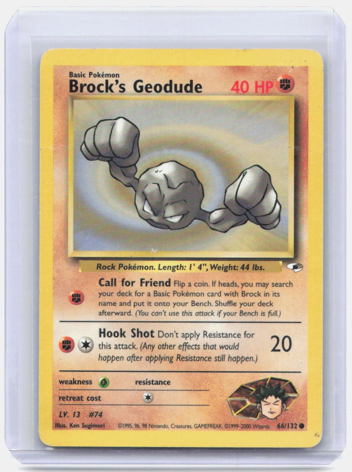 2000 Pokemon Gym Heroes Brock's Geodude #66/132
