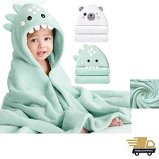 Baby Hooded Towels Plush Fleece 32x32 Bird Bear Unisex Cozy