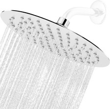 Round Rainfall Shower Head High Pressure Stainless Steel Waterfall Large Rain