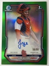2026 Bowman Chrome Juan Rujano 1st Bowman Auto /99 Green Refractor Cardinals