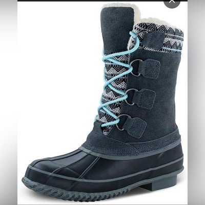 Khombu Women's Winter Boots with Blue Laces