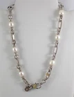 Judith Ripka JR Two Sterling Silver & 18K Gold Pearl Station 16" Necklace