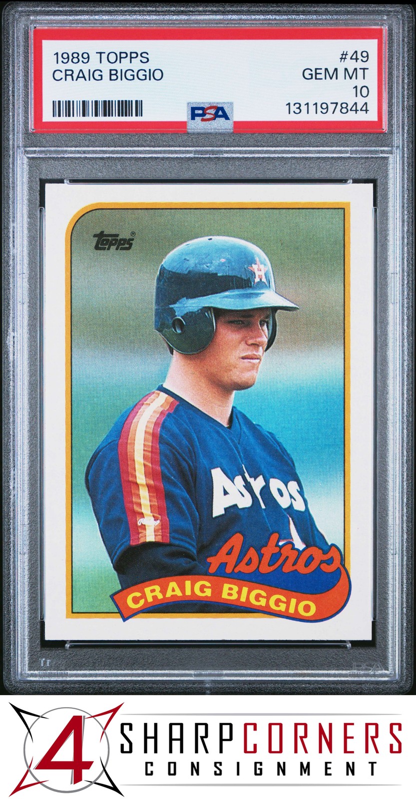 1989 TOPPS #49 CRAIG BIGGIO RC ASTROS HOF PSA 10